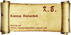 Kassa Benedek névjegykártya
