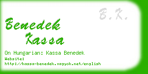 benedek kassa business card